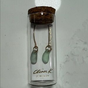 Chic Gold and Green Earrings by